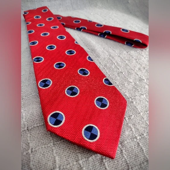 Like New Vintage 90's Bullock & Jones San Fran. Red Necktie Perfect Condition - Picture 3 of 6